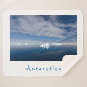 Antarctica landscape floating ice photo with text sherpa blanket