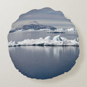 Antarctica landscape round cushion