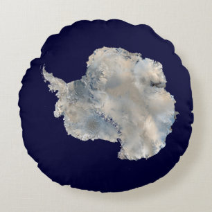 Antarctica (NASA Blue Marble Imagery) Round Cushion