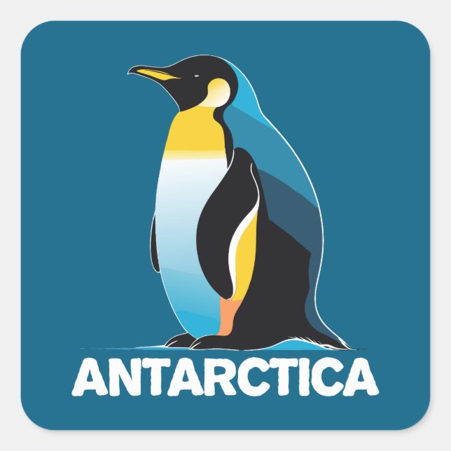 Antarctica Penguin Square Sticker (Front)