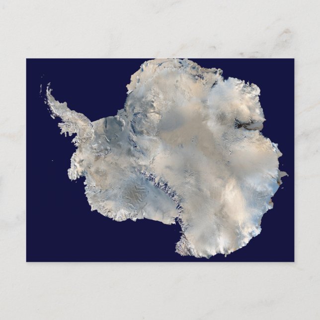Antarctica satellite photo-science travel image postcard (Front)