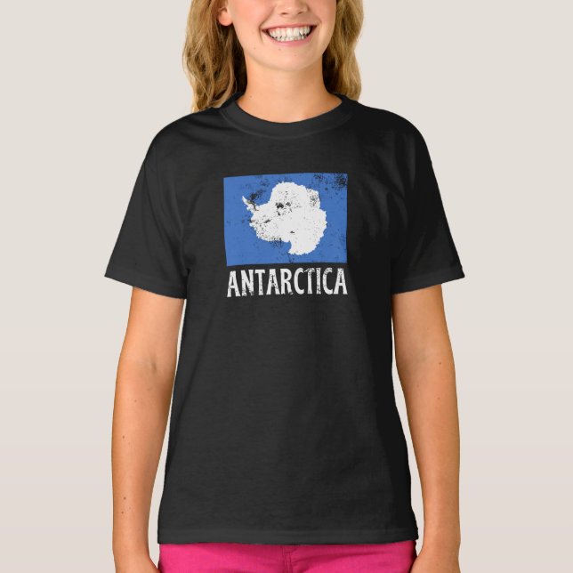 Antarctica vintage Flag T-Shirt (Front)