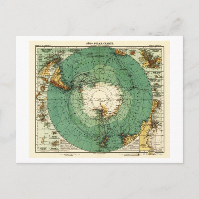AntarcticaPanoramic MapAntarctica Postcard (Front)