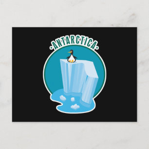 antartica penguin design postcard