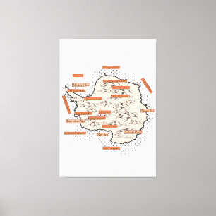 Antartica Vintage Map Canvas Print