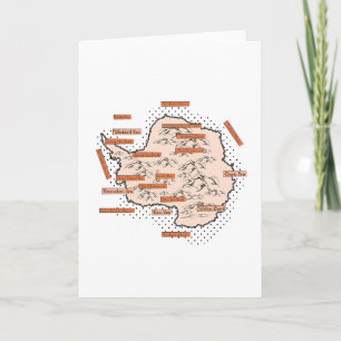 Antartica Vintage Map Holiday Card