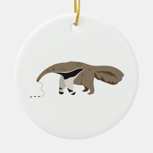 Anteater Ants Ceramic Tree Decoration (Front)