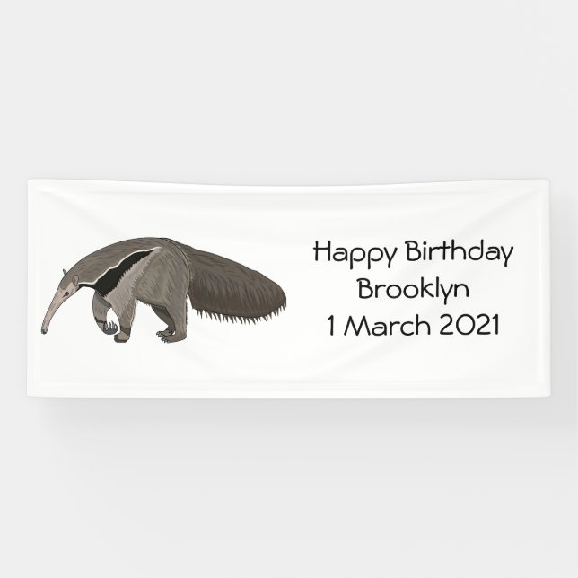 Anteater cartoon illustration banner (Horizontal)