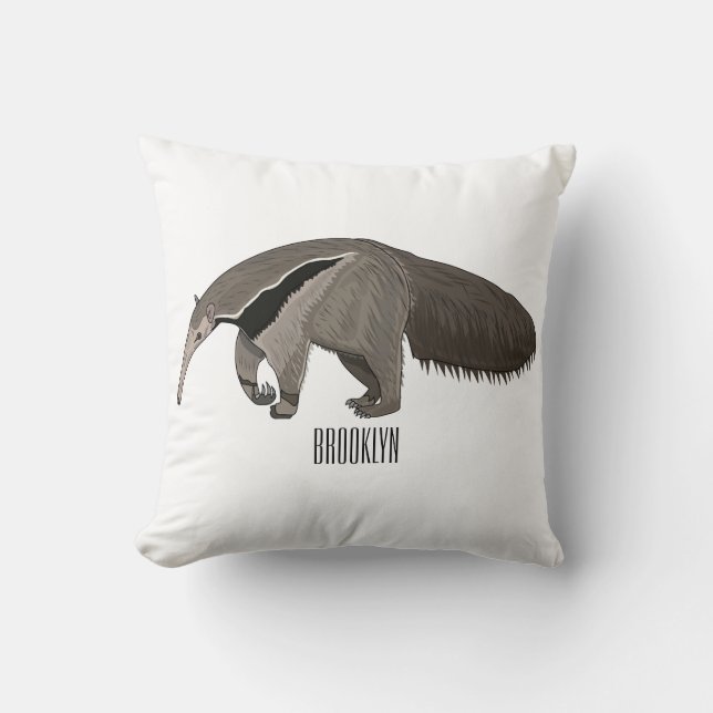 Anteater cartoon illustration  cushion (Front)