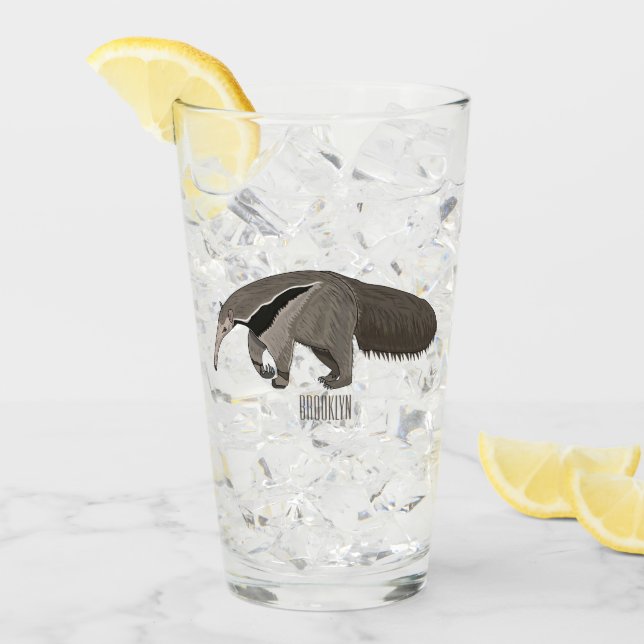 Anteater cartoon illustration  glass (Front Ice)
