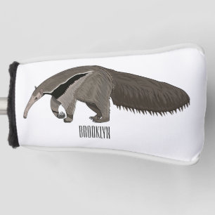 Anteater cartoon illustration  golf head cover