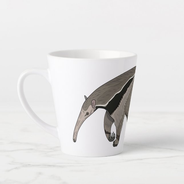 Anteater cartoon illustration  latte mug (Left)