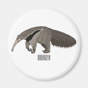 Anteater cartoon illustration  magnet