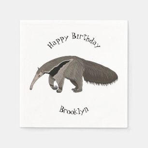 Anteater cartoon illustration napkin