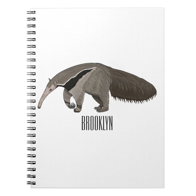 Anteater cartoon illustration  notebook (Front)