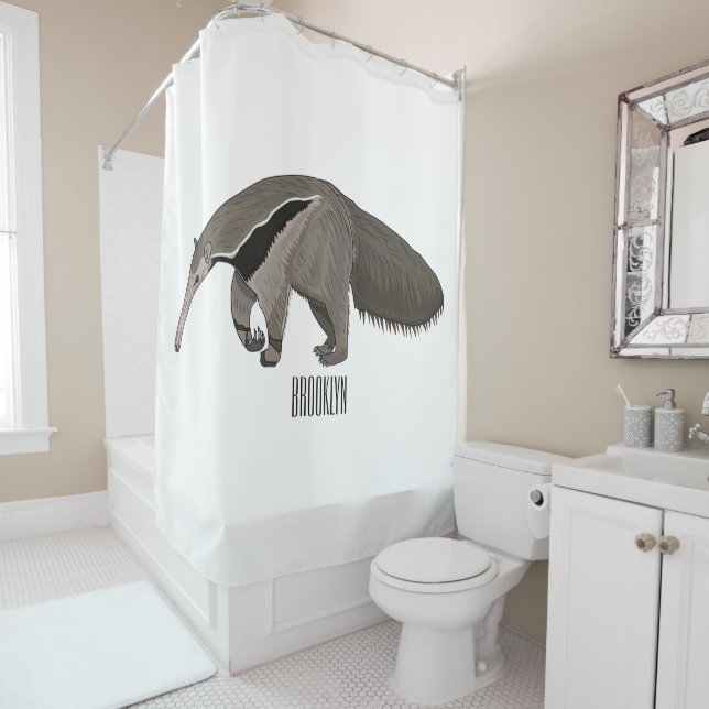 Anteater cartoon illustration  shower curtain (In Situ)