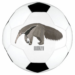 Anteater cartoon illustration  soccer ball
