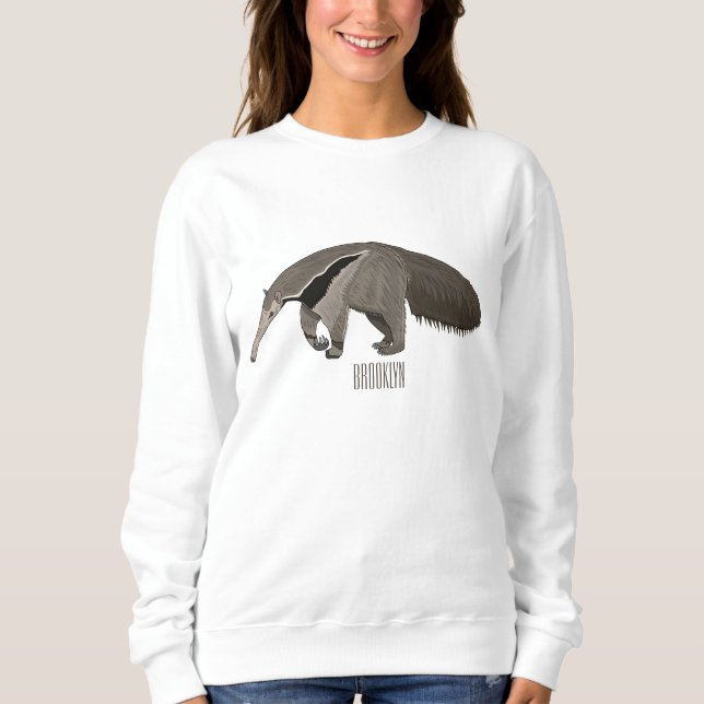 Anteater cartoon illustration  sweatshirt (Front)