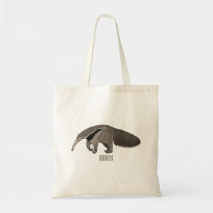 Anteater cartoon illustration tote bag