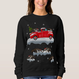 Anteater Driving Christmas Tree Red Truck Anteater Sweatshirt