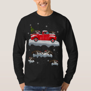 Anteater Driving Christmas Tree Red Truck Anteater T-Shirt