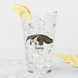 Anteater happy cartoon illustration glass