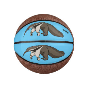 Anteater happy cartoon illustration mini basketball
