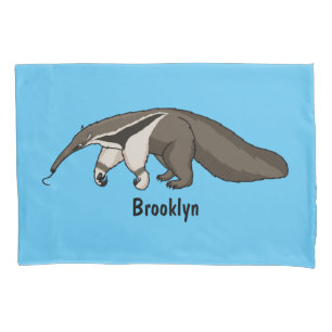 Anteater happy cartoon illustration pillowcase