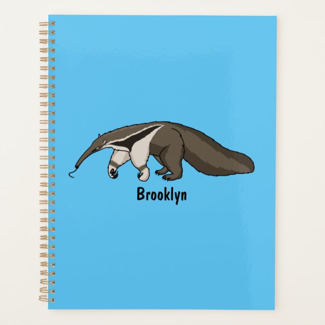 Anteater happy cartoon illustration planner (Front)
