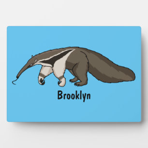 Anteater happy cartoon illustration plaque