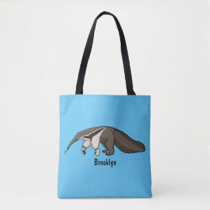 Anteater happy cartoon illustration tote bag