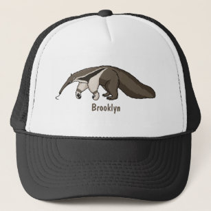 Anteater happy cartoon illustration trucker hat