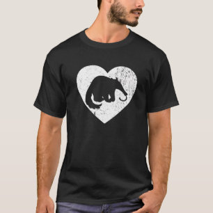 Anteater Vintage White Heart Animal Valentines Da T-Shirt