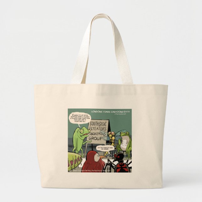 Anteaters Anonymous 12-Step Funny Large Tote Bag (Front)