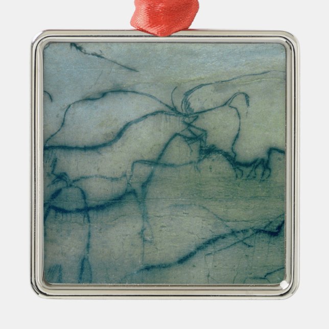 Antelope and bison, Perigordian (cave painting) Metal Tree Decoration (Front)