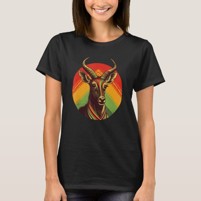 Antelope Animal  Safari Animal African Sable Antel T-Shirt (Front)