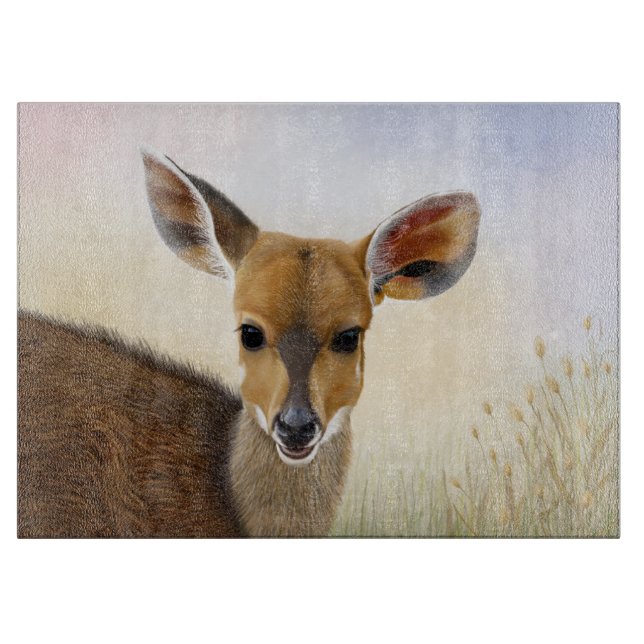 Antelope Bushbuck Young African Deer Drawing Cutting Board (Front)