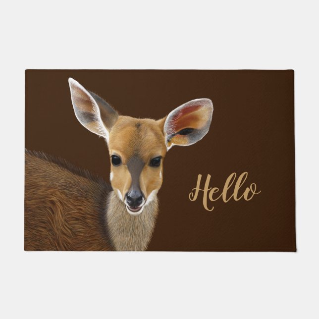 Antelope Bushbuck Young African Deer Drawing Doormat (Front)