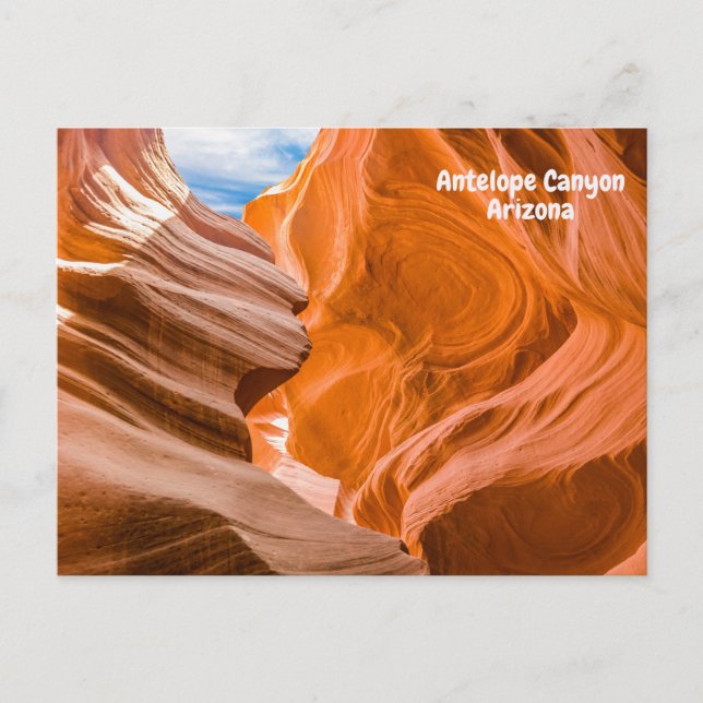 Antelope Canyon Arizona Blue Sky View  Postcard (Front)