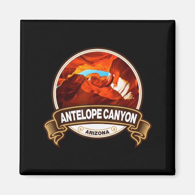 Antelope Canyon Arizona Landmark Badge Vintage  Magnet (Front)