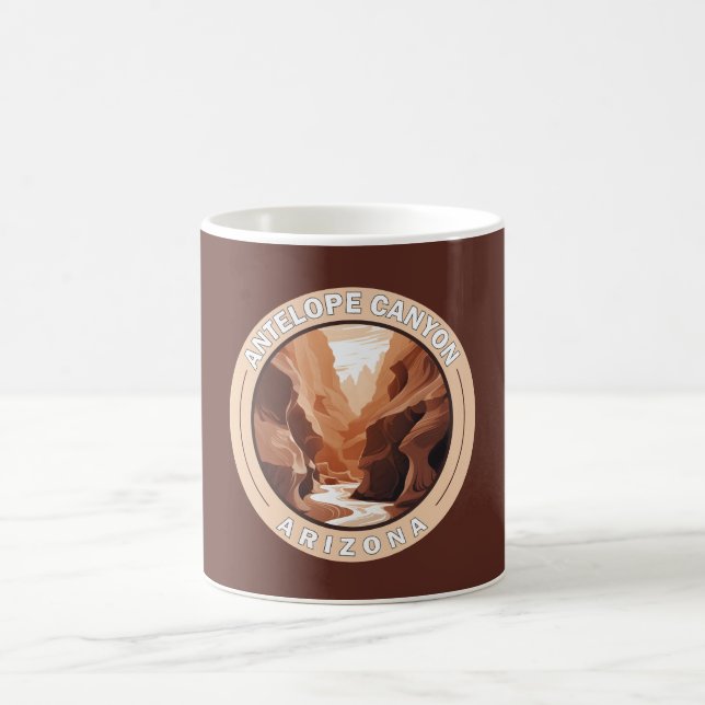 Antelope Canyon Arizona Retro Badge Coffee Mug (Center)