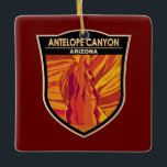 Antelope Canyon Arizona Travel Art Vintage Ceramic Ornament<br><div class="desc">Antelope Canyon vector art design. Navajo Upper Antelope Canyon is a slot canyon in the American Southwest.</div>