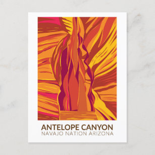 Antelope Canyon Arizona Travel Art Vintage Postcard