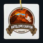 Antelope Canyon Arizona Travel Badge Ceramic Ornament<br><div class="desc">Antelope Canyon photorealistic design. Navajo Upper Antelope Canyon is a slot canyon in the American Southwest.</div>