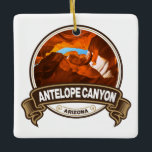 Antelope Canyon Arizona Travel Badge Ceramic Ornament<br><div class="desc">Antelope Canyon photorealistic design. Navajo Upper Antelope Canyon is a slot canyon in the American Southwest.</div>