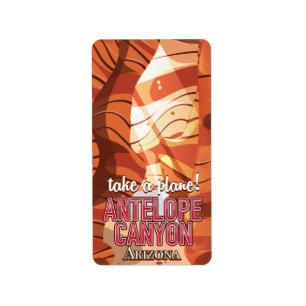 Antelope Canyon Arizona travel poster Label