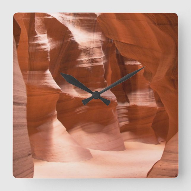 Antelope Canyon, Naturally Lit Square Wall Clock (Front)
