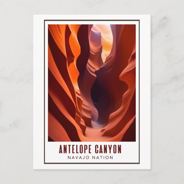 Antelope Canyon Navajo Nation Art Deco Postcard (Front)