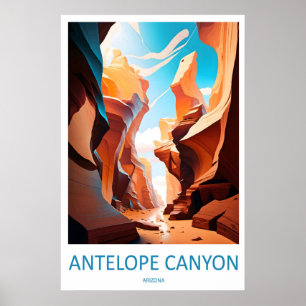 Antelope Canyon Travel National Vintage Ski Poster
