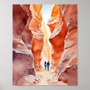 Antelope Canyon Watercolor Poster